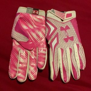 Pink out football gloves. Clean, pet/smoke free home.